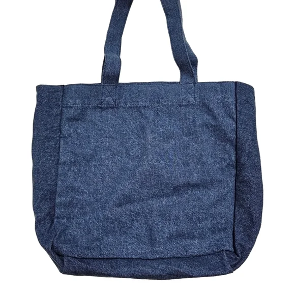 NWT Mavi Rainbow Denim Tote Dump Bag Carryall All For Love 100% Cotton - Picture 3 of 9